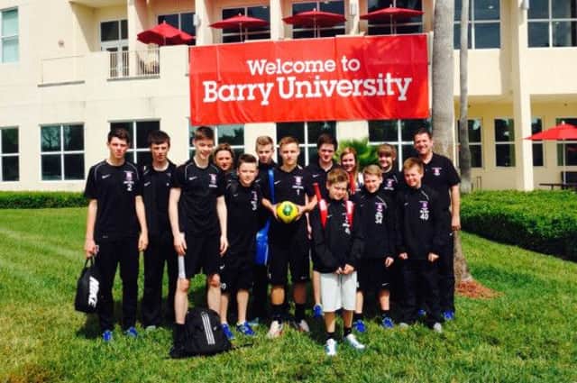 Jack Gibson (far left) with the rest of the Dyke House Elite Development Squad students who went on the trip to Miami.