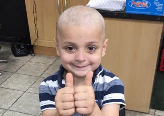 Bradley Lowery after he had his head shaved.