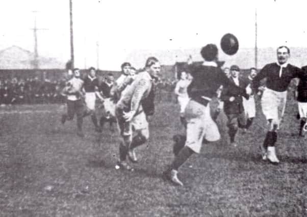 Action from a West Hartlepool match in the early 1900s.