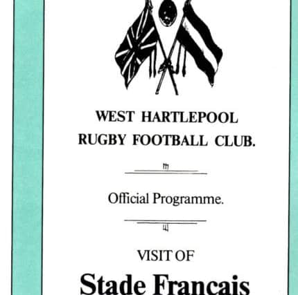 The official programme of the 1906 visit of Stade Francais.