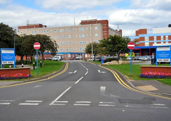 The University Hospital of Hartlepool where the shuttle bus picks up.