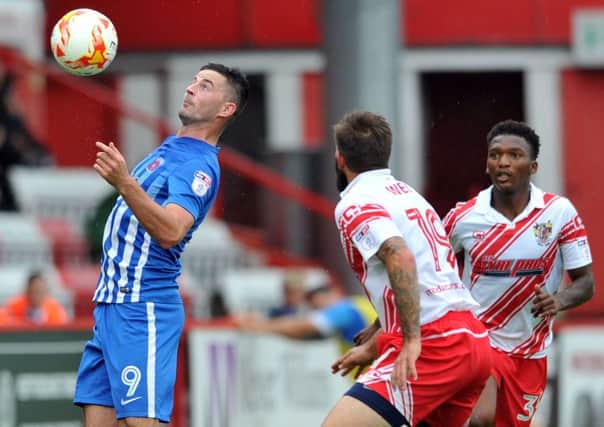 Padraig Amond in action at Stevenage. Picture by FRANK REID