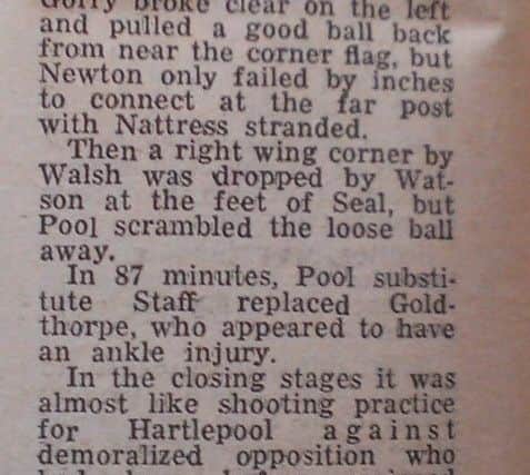 The match report.