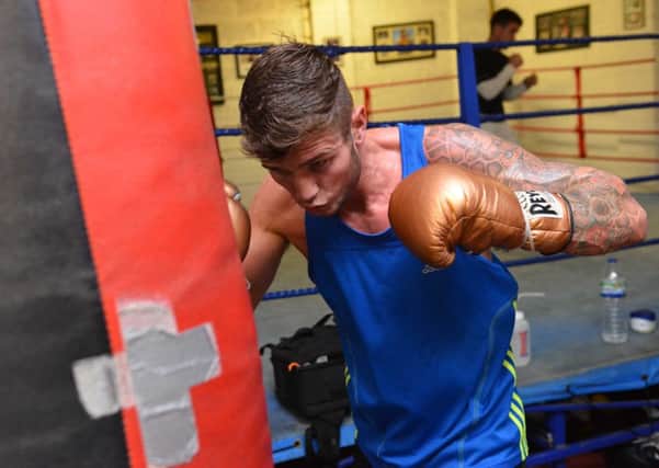Daniel  Cope in training at the Neil Fannan gym ahead of his title fight. Picture by STU NORTON