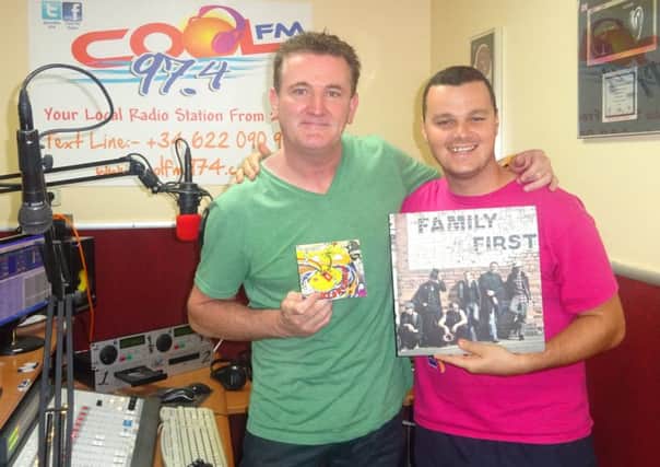 Cool FM DJ Ashley Price and BBC Tees presenter Paul 'Goffy' Gough  with The Jar Family's music