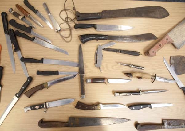 Items handed in during a knife amnesty.
