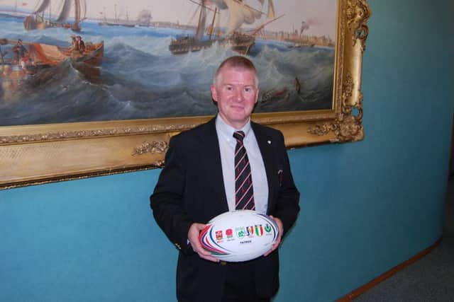 Hartlepool rugby team sponsor Alby Pattison at Hartlepool Civic Centre