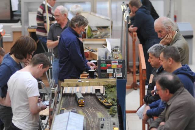 One of the model railway layouts at the Hartlepool Model Railway Show that was held at the College of Further Education.