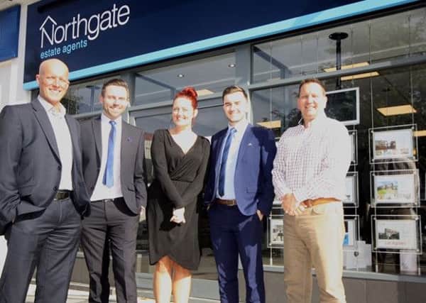 Pictured are, from left, Andrew Wilkinson, Connect Property North East, Russell Hartshorn, Northgate MD, Katy Hall, Northgate consultant, Lee Simpson, Northgate director, Tony Donnelly, St Modwen Billingham town centre manager.