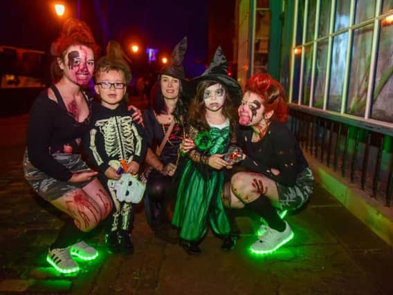 Pictured at the Spoo-Quay Halloween event, l-r, Megan Dougherty, 12, Noah Harwood 4, Clare Murat, Sofya Murat, 5, and Katie Fraser, 12.