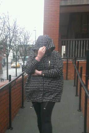 Sarah Louise Stead leaving Hartlepool Magistrates' Court.