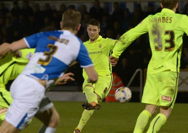 Hartlepool Uniteds Brad Walker lets fly with a free-kick against Bristol Rovers last season.
