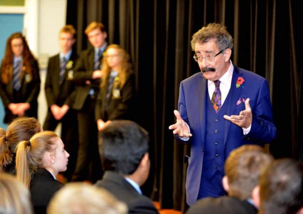 Lord Robert Winston during question and answer session with pupils at High Tunstall College of Science.