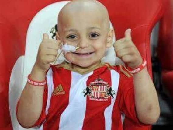 Bradley Lowery as mascot at the SAFC v Everton game