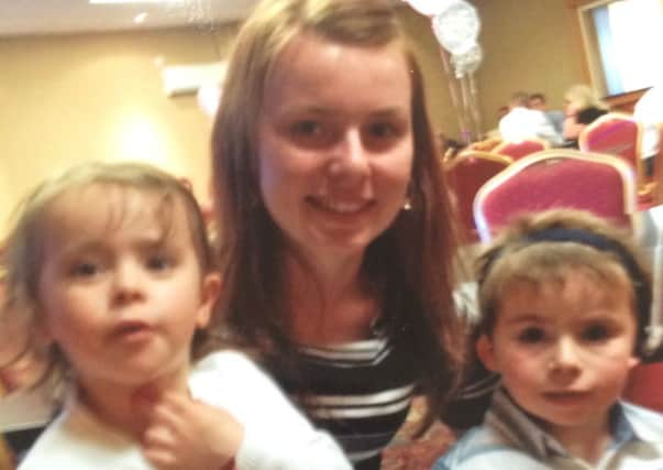 Jamie Leigh Twidale with her children Harley, four, and three-year-old Skyelar.