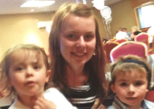 Jamie Leigh Twidale with her children Harley, four, and three-year-old Skyelar.