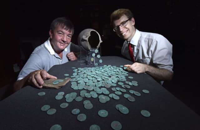 David Blakey and Andrew Wood, Curator of Numismatics. Picture: Anthony Chappel-Ross