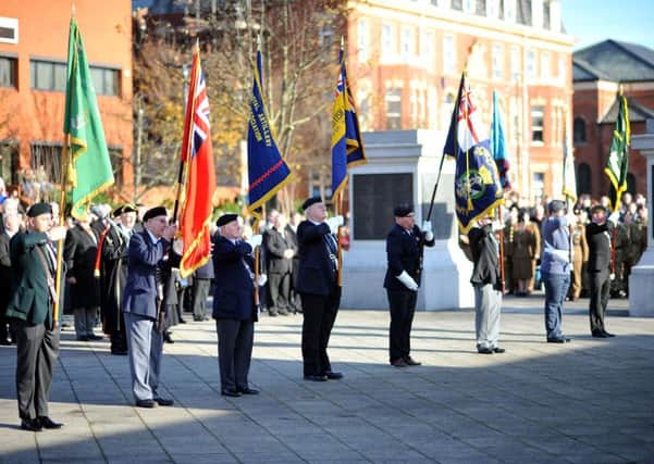 Standard bearers at the Hartlepool Remembrance Sunday parade.