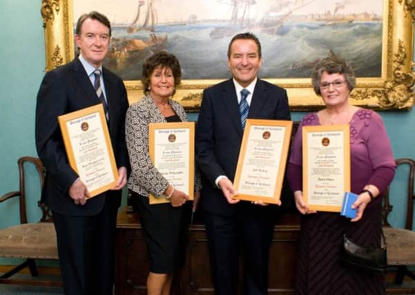 Freedom of the borough was granted in 2010 to former Hartlepool MP Lord Mandelson, Hartlepool Families First founder Wendy McLoughlin, Sky Sports presenter Jeff Stelling, and cancer fundraiser Isobel Wilson.