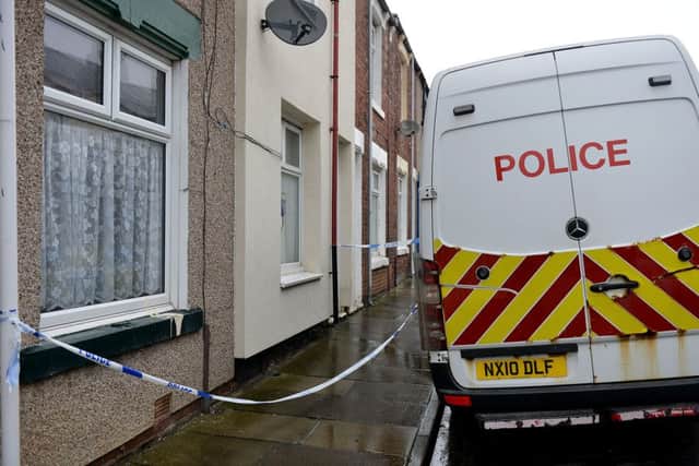 The police at the scene of an incident in Rydal Street, Hartlepool.  Picture by FRANK REID