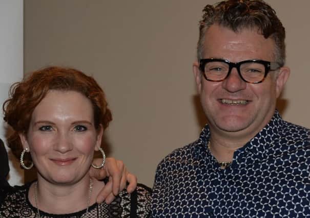 Jennie McAlpine at the lunch with Jonathan Harvey.
