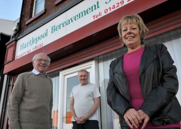 Hartlepool Bereavement Services manager Linda Parker, right, with chairman Edgar Coulson, left, and advisor Peter Gowland.