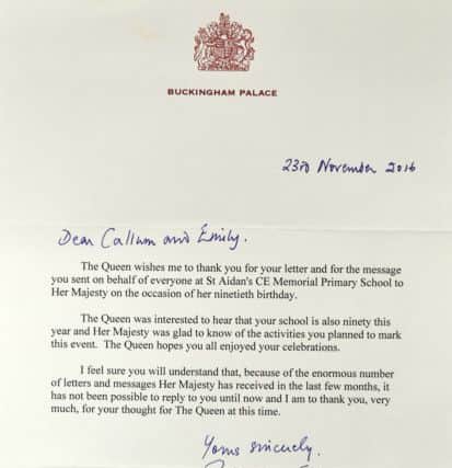 The letter sent to Callum and Emily.