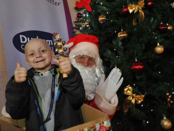 Bradley Lowery switches on the Christmas lights in Durham