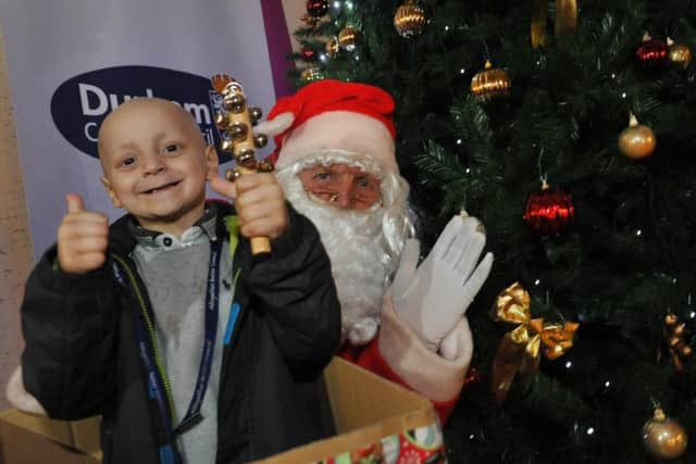 Bradley Lowery switches on the Christmas lights in Durham