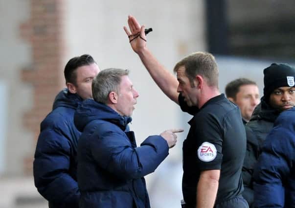 Craig Hignett is sent to the stands at Port Vale