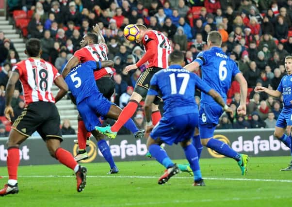 Jan Kirchhoff makes a header that led to Sunderland's opening goal