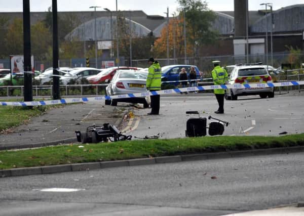 The scene of the rta on Saturday at the junction of Brenda Road and Belle Vue Way.