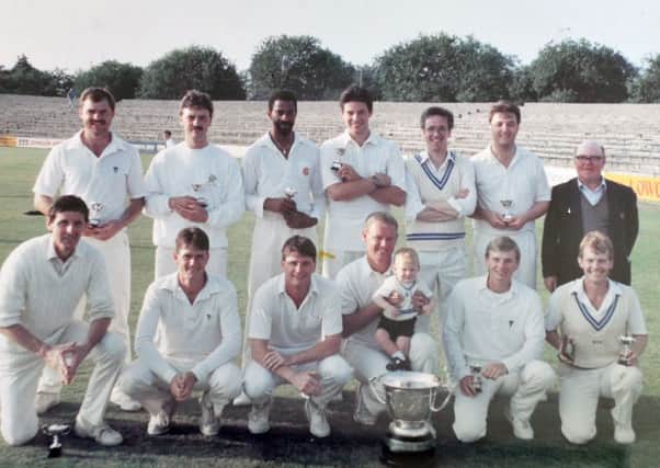 Ian Jackson, back row fourth left, with his Hartlepool team-mates after winning the Kerridge Cup in 1991.