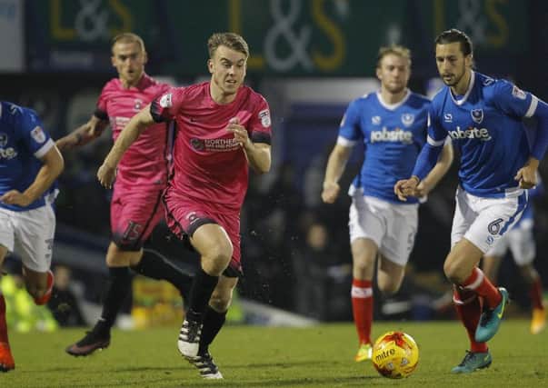 Rhys Oates powers forward for Pools at Portsmouth