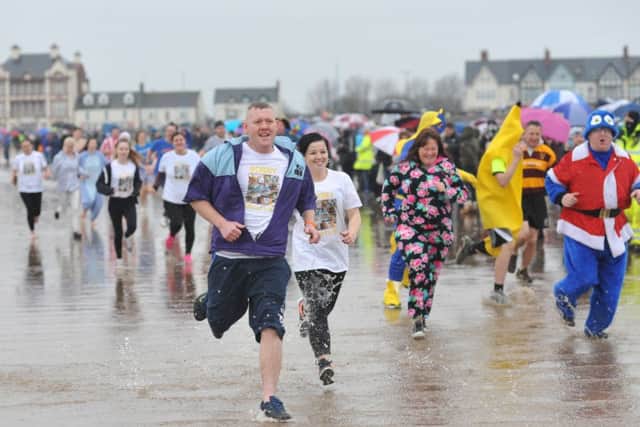 Participants at the Boxing Day dip event at Seaton Carew last year.