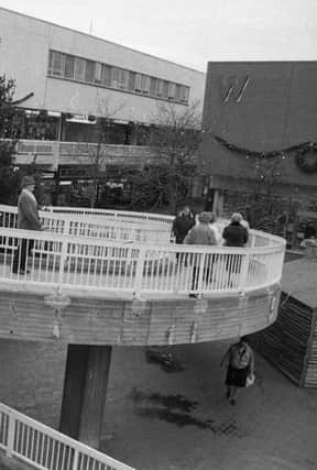The curly ramp in Hartlepool Shopping Centre.