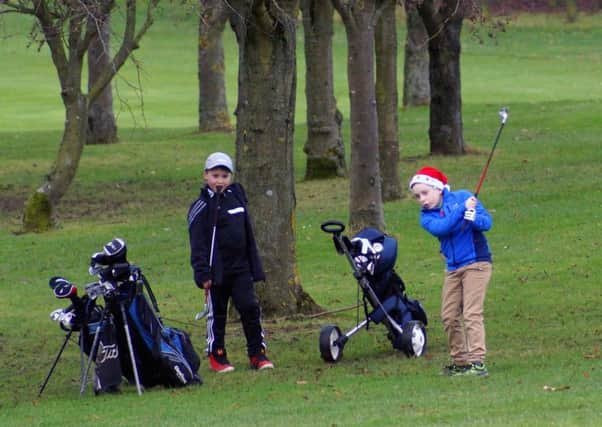 Youngsters enjoy the Castle Eden Golf Club Santa Scramble