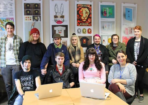 Hartlepool College of Further Education design students who took part in the tattoo poster campaign