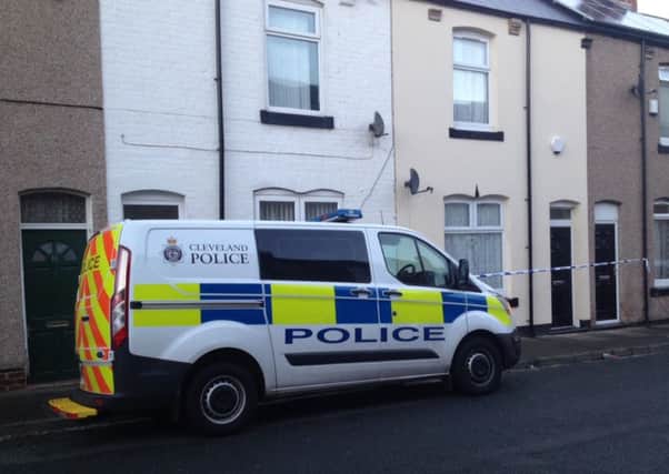 Police at the scene of the assault in Stephen Street, Hartlepool