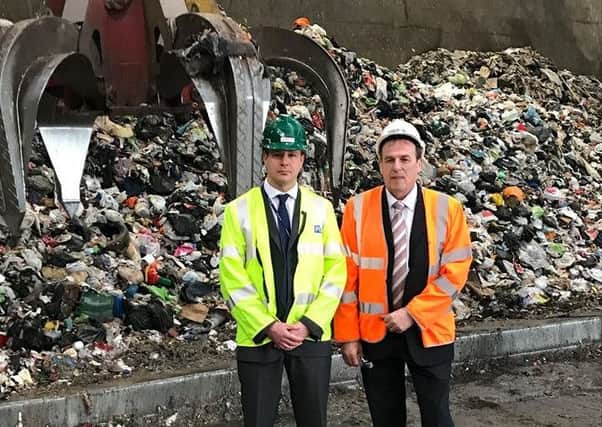 Detective Inspector Tony Cross with Cleveland Police and Crime Commissioner Barry Coppinger as the force incinerated Â£1m of drugs last year