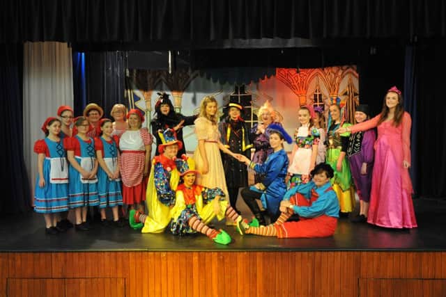 The cast of Sing a Song of Sixpence, being performed at Blackhall Community Centre.
