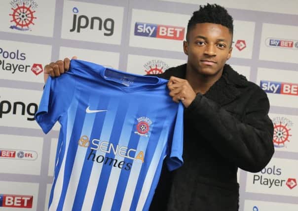 New Pools signing: Devante Rodney. Picture courtesy of Hartlepool United