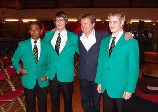 Aled Jones with members of Hartlepool Male Voice Choir from the 2009 concert