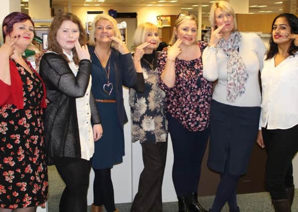 Public health staff at Hartlepool Borough Council stage their own take on the #smearforsmear cervical screening awareness-raising campaign