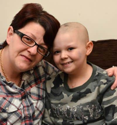 Cancer sufferer Brooklyn Hutchinson, seven, with mum Joanne Hutchinson.