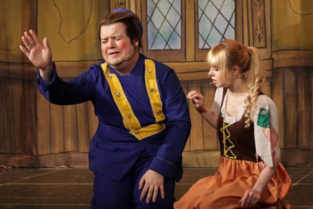 Former East Durham College student Craig Nunn as Buttons, and EDC student Catlin Warner playing Cinderella.