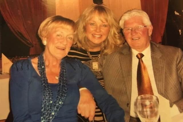 Kenny with wife Olwen and daughter Julie Greenhow.