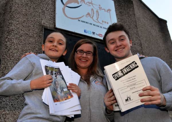 Casting Calling students Jasmine Weatherill, 11 and Ethan Lang, 18 to star in new theatre show. Tutor Kate Williams