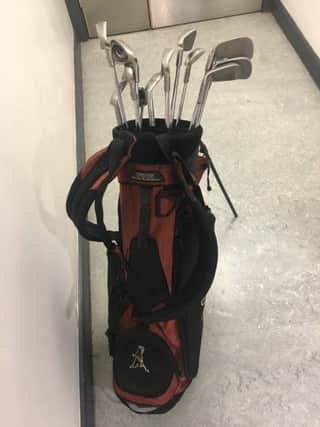The golf clubs which have been recovered by police.