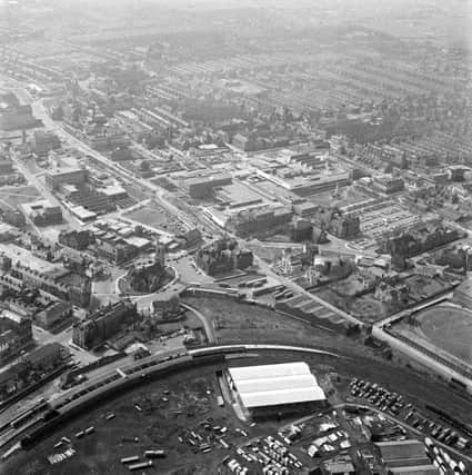 The greyhound stadium ,College of Further Education and Boilermakers Club, all pictured from the air.